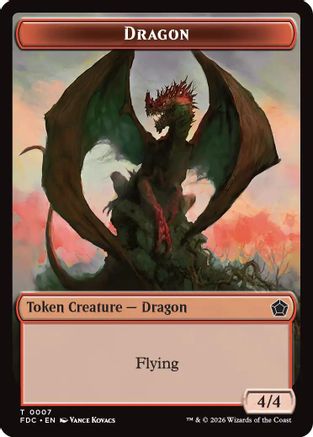 Dragon (0007) // Treasure Double-Sided Token (FDC-7 // 16) [Commander: Foundations] | Shuffle n Cut Hobbies & Games