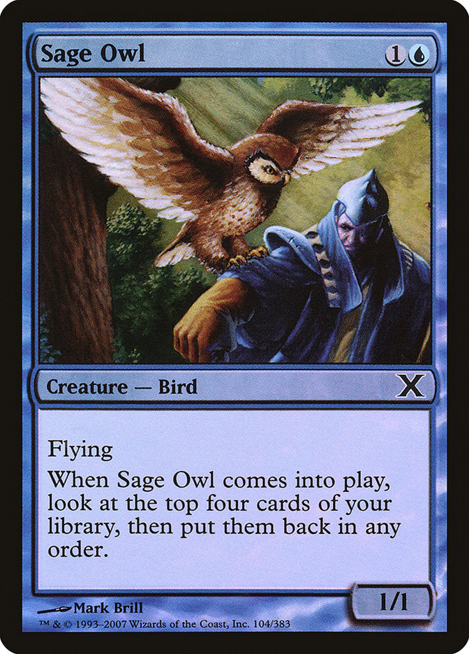 Sage Owl (Premium Foil) [Tenth Edition] | Shuffle n Cut Hobbies & Games