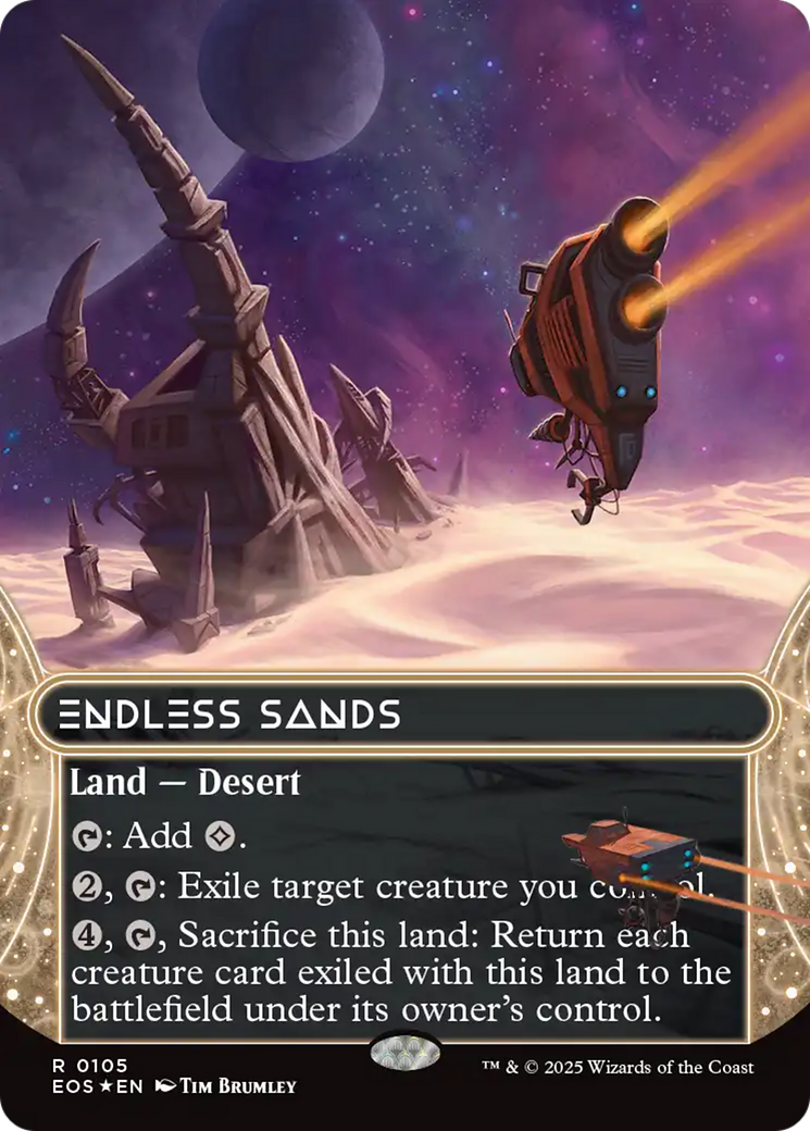 Endless Sands (0105) (Borderless) (Galaxy Foil) [Edge of Eternities: Stellar Sights] | Shuffle n Cut Hobbies & Games