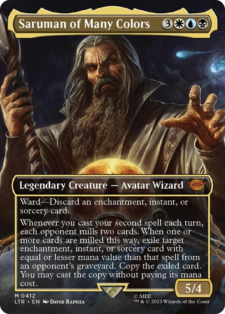 Saruman of Many Colors (Borderless Alternate Art) [The Lord of the Rings: Tales of Middle-Earth] | Shuffle n Cut Hobbies & Games