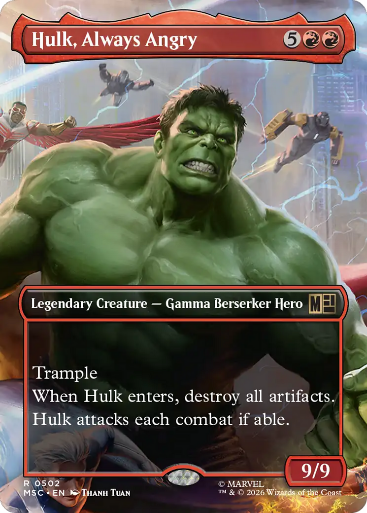 Hulk, Always Angry (Borderless) [Marvel Super Heroes Commander] | Shuffle n Cut Hobbies & Games