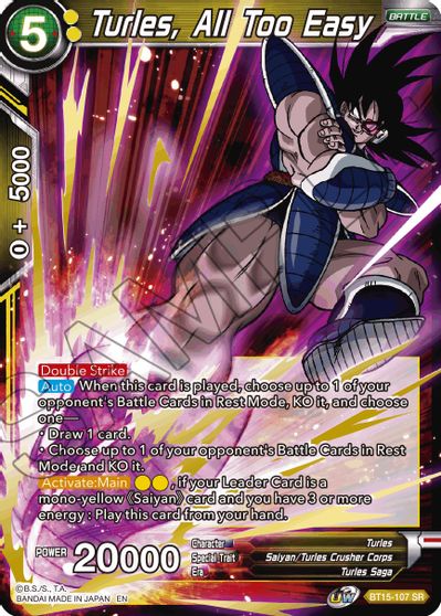 Turles, All Too Easy (BT15-107) [Saiyan Showdown] | Shuffle n Cut Hobbies & Games