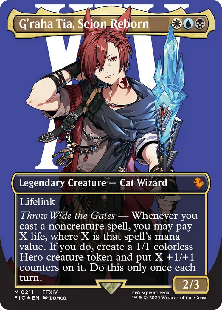 G'raha Tia, Scion Reborn (Borderless) (Surge Foil) [FINAL FANTASY Commander] | Shuffle n Cut Hobbies & Games