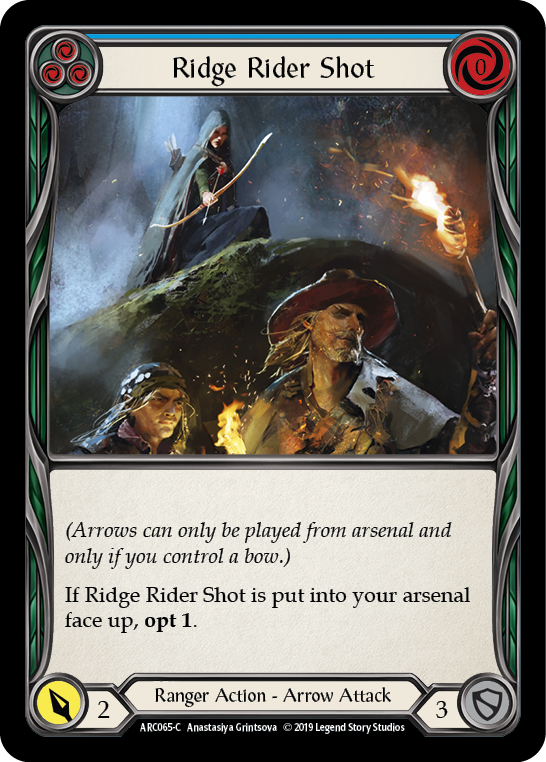 Ridge Rider Shot (Blue) [ARC065-C] (Arcane Rising)  1st Edition Rainbow Foil | Shuffle n Cut Hobbies & Games