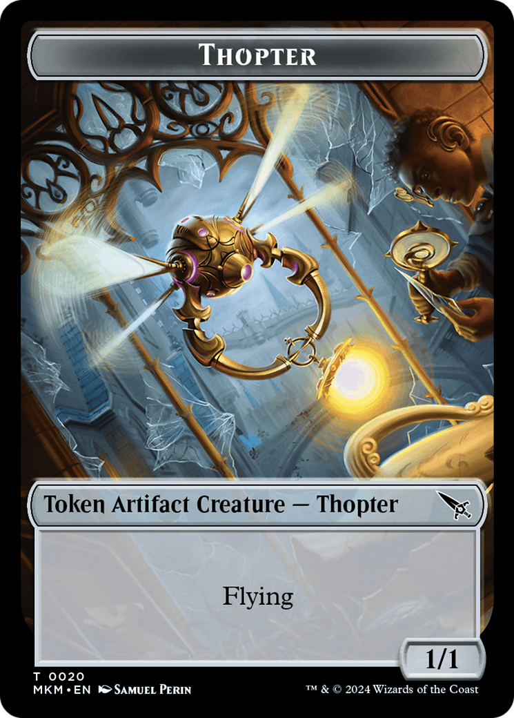 Thopter (0020) // Merfolk Double-Sided Token [Murders at Karlov Manor Tokens] | Shuffle n Cut Hobbies & Games