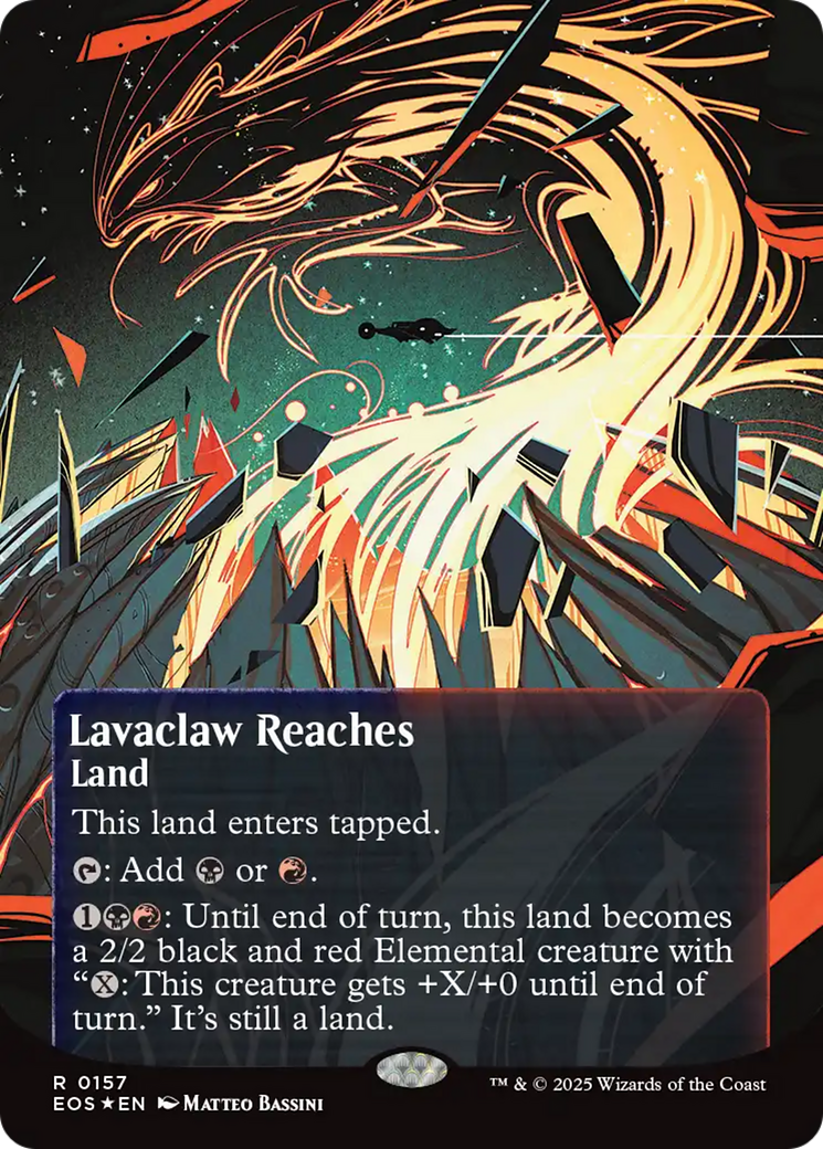 Lavaclaw Reaches (0157) (Borderless) (Galaxy Foil) [Edge of Eternities: Stellar Sights] | Shuffle n Cut Hobbies & Games