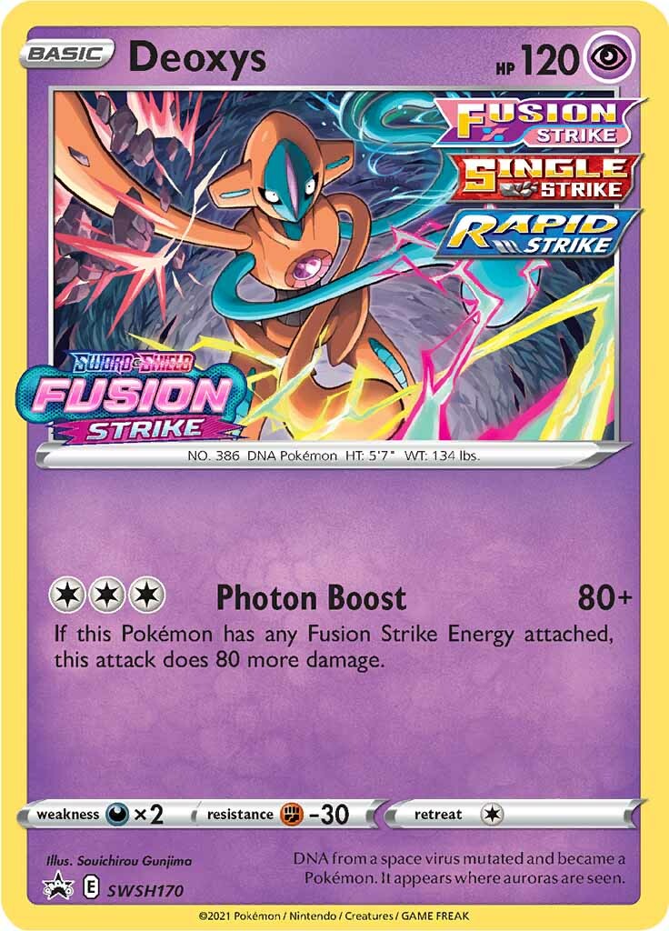 Deoxys (SWSH170) (Prerelease Promo) [Sword & Shield: Black Star Promos] | Shuffle n Cut Hobbies & Games