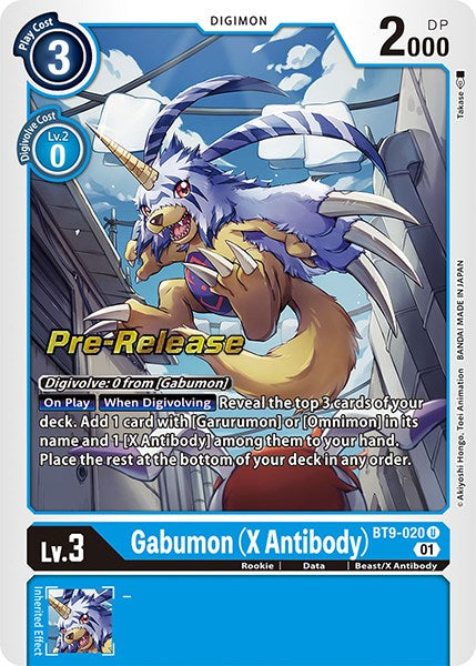 Gabumon (X Antibody) [BT9-020] [X Record Pre-Release Promos] | Shuffle n Cut Hobbies & Games