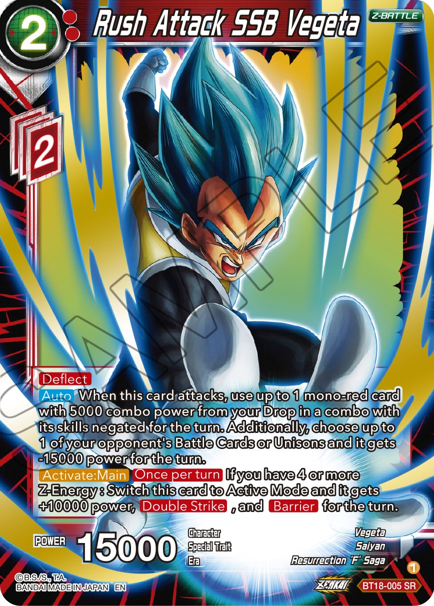 Rush Attack SSB Vegeta (BT18-005) [Dawn of the Z-Legends] | Shuffle n Cut Hobbies & Games