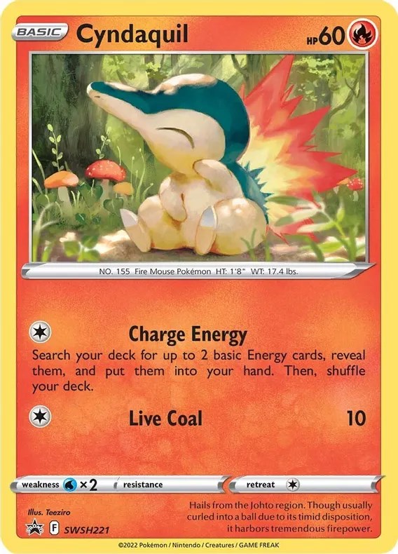 Cyndaquil (SWSH221) (Cosmos Holo) [Sword & Shield: Black Star Promos] | Shuffle n Cut Hobbies & Games