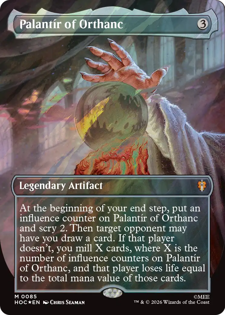 Palantir of Orthanc (Borderless) (Surge Foil) [The Hobbit: Eternal-Legal] | Shuffle n Cut Hobbies & Games