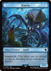 Spirit // Squid Double-Sided Token (Surge Foil) [FINAL FANTASY Commander Tokens] | Shuffle n Cut Hobbies & Games