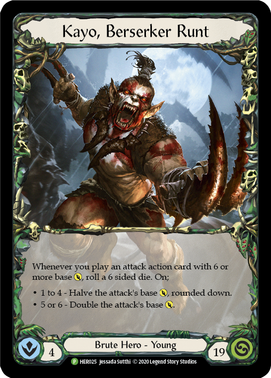 Kayo, Berserker Runt [HER025] (Promo)  Cold Foil | Shuffle n Cut Hobbies & Games