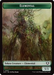 Elemental (0007) // Golem (0014) Double-Sided Token [Edge of Eternities Commander Tokens] | Shuffle n Cut Hobbies & Games