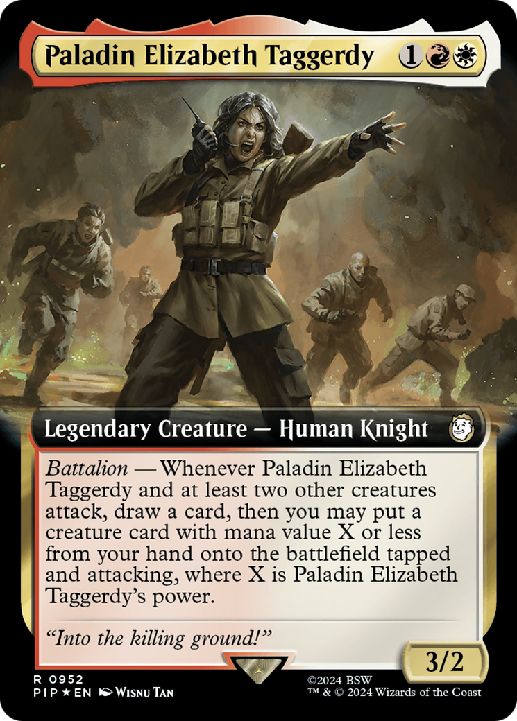 Paladin Elizabeth Taggerdy (Extended Art) (Surge Foil) [Fallout] | Shuffle n Cut Hobbies & Games