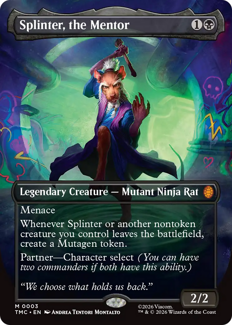 Splinter, the Mentor (Borderless) [Teenage Mutant Ninja Turtles Commander] | Shuffle n Cut Hobbies & Games