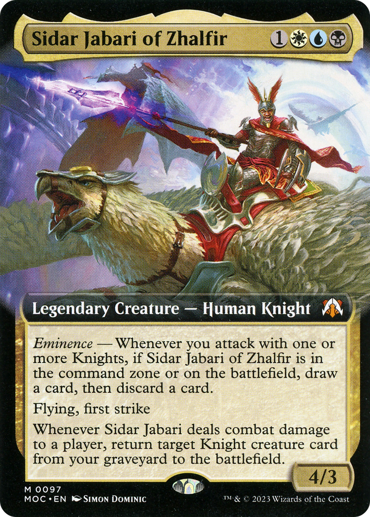 Sidar Jabari of Zhalfir (Extended Art) [March of the Machine Commander] | Shuffle n Cut Hobbies & Games