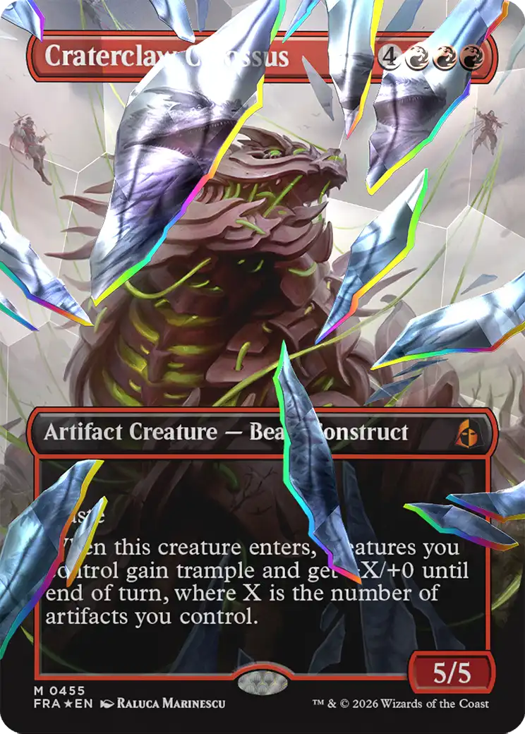 Craterclaw Colossus (Borderless) (Facet Foil) [Reality Fracture] | Shuffle n Cut Hobbies & Games