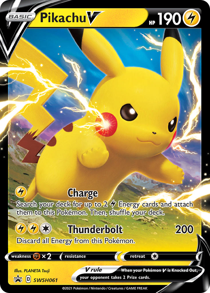 Pikachu V (SWSH061) (Jumbo Card) [Sword & Shield: Black Star Promos] | Shuffle n Cut Hobbies & Games