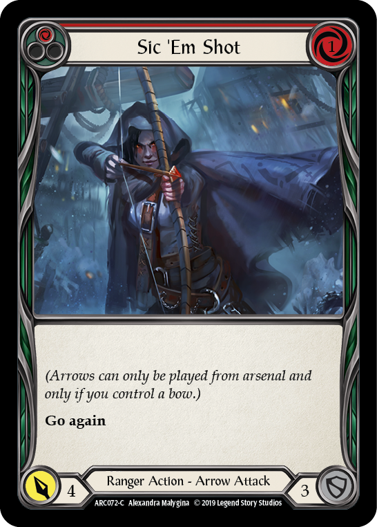 Sic 'Em Shot (Red) [ARC072-C] (Arcane Rising)  1st Edition Normal | Shuffle n Cut Hobbies & Games
