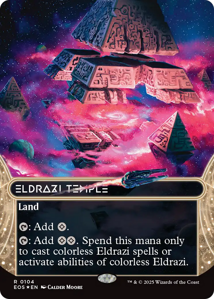 Eldrazi Temple (0104) (Borderless) (Galaxy Foil) [Edge of Eternities: Stellar Sights] | Shuffle n Cut Hobbies & Games