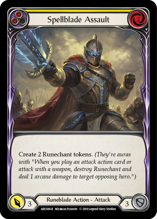 Spellblade Assault (Yellow) [ARC086-R] (Arcane Rising)  1st Edition Normal | Shuffle n Cut Hobbies & Games