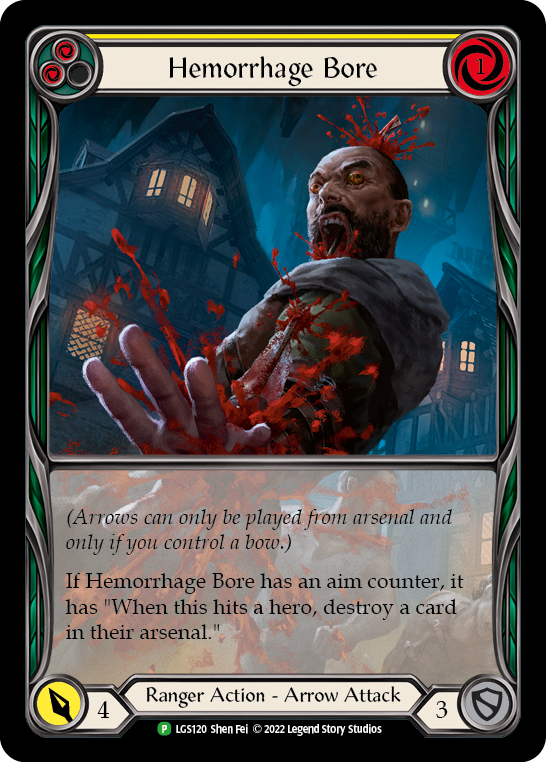 Hemorrhage Bore (Yellow) [LGS120] (Promo)  Rainbow Foil | Shuffle n Cut Hobbies & Games