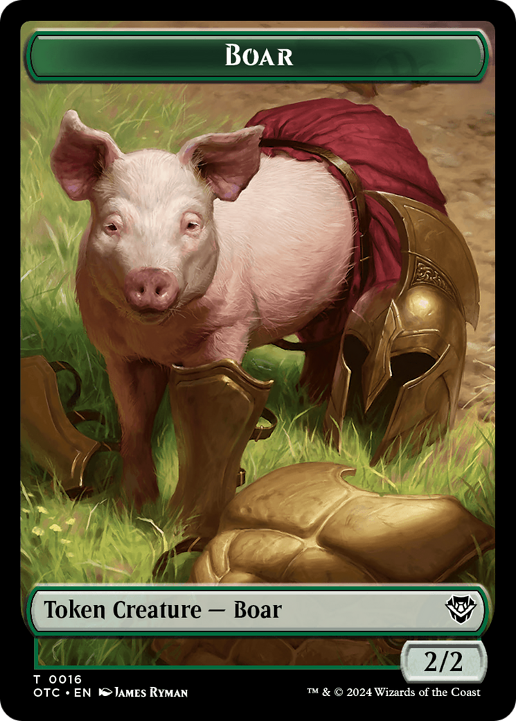 Boar // Manifest Double-Sided Token [Outlaws of Thunder Junction Commander Tokens] | Shuffle n Cut Hobbies & Games