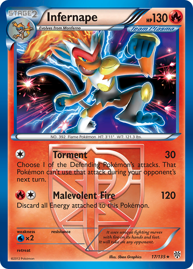 Infernape (17/135) [Black & White: Plasma Storm] | Shuffle n Cut Hobbies & Games