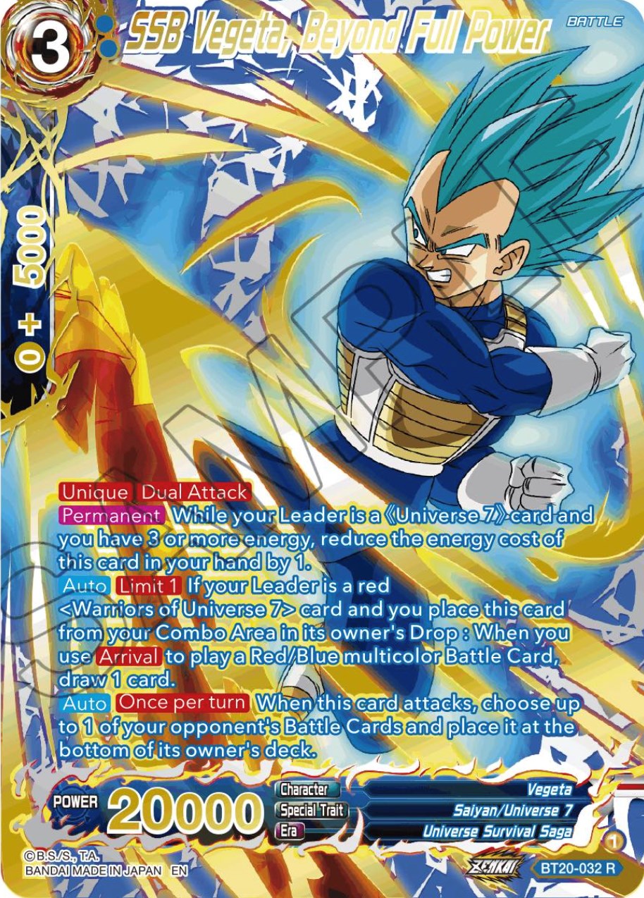 SSB Vegeta, Beyond Full Power (Gold-Stamped) (BT20-032) [Power Absorbed] | Shuffle n Cut Hobbies & Games