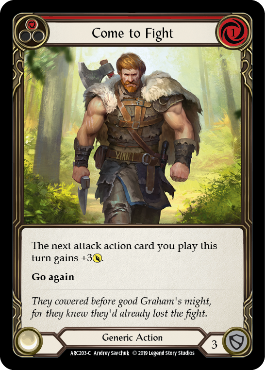 Come to Fight (Red) [ARC203-C] (Arcane Rising)  1st Edition Rainbow Foil | Shuffle n Cut Hobbies & Games