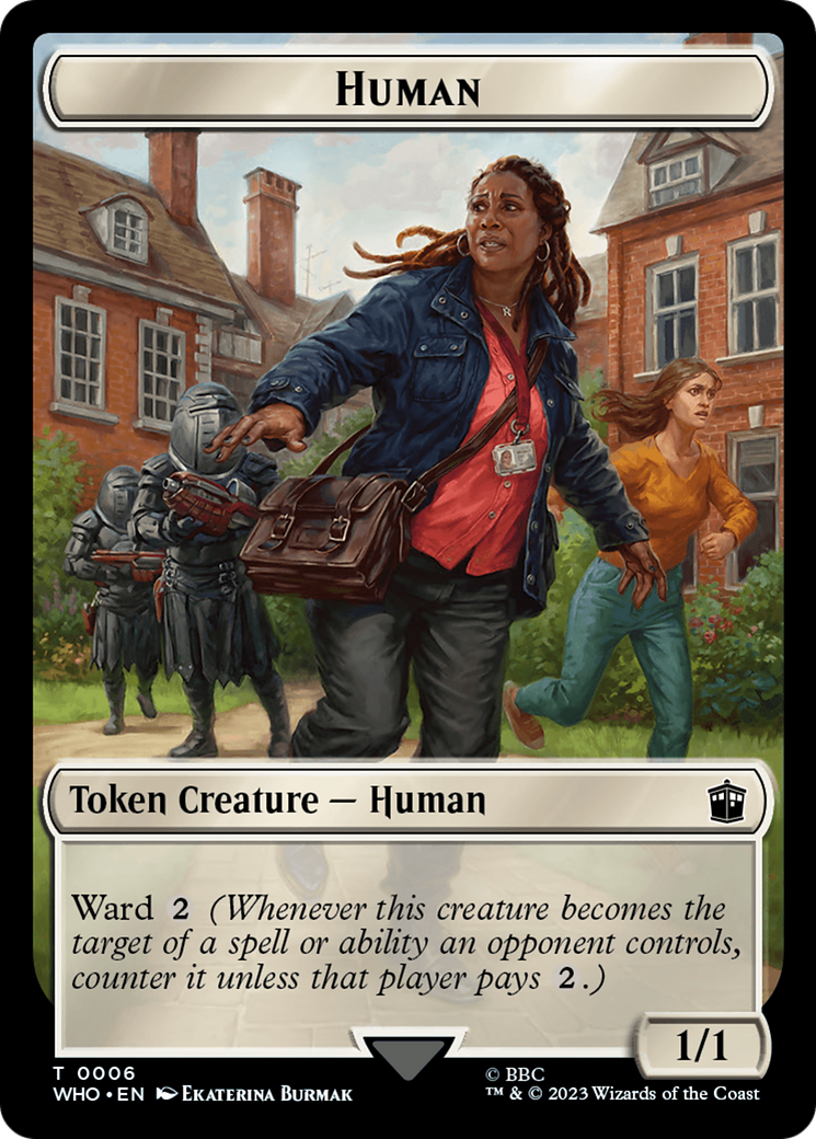 Human (0006) // Fish Double-Sided Token [Doctor Who Tokens] | Shuffle n Cut Hobbies & Games