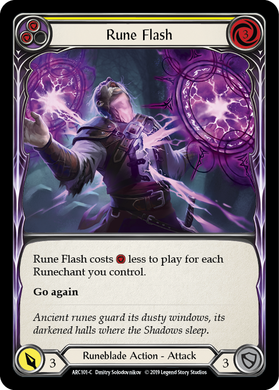 Rune Flash (Yellow) [ARC101-C] (Arcane Rising)  1st Edition Rainbow Foil | Shuffle n Cut Hobbies & Games