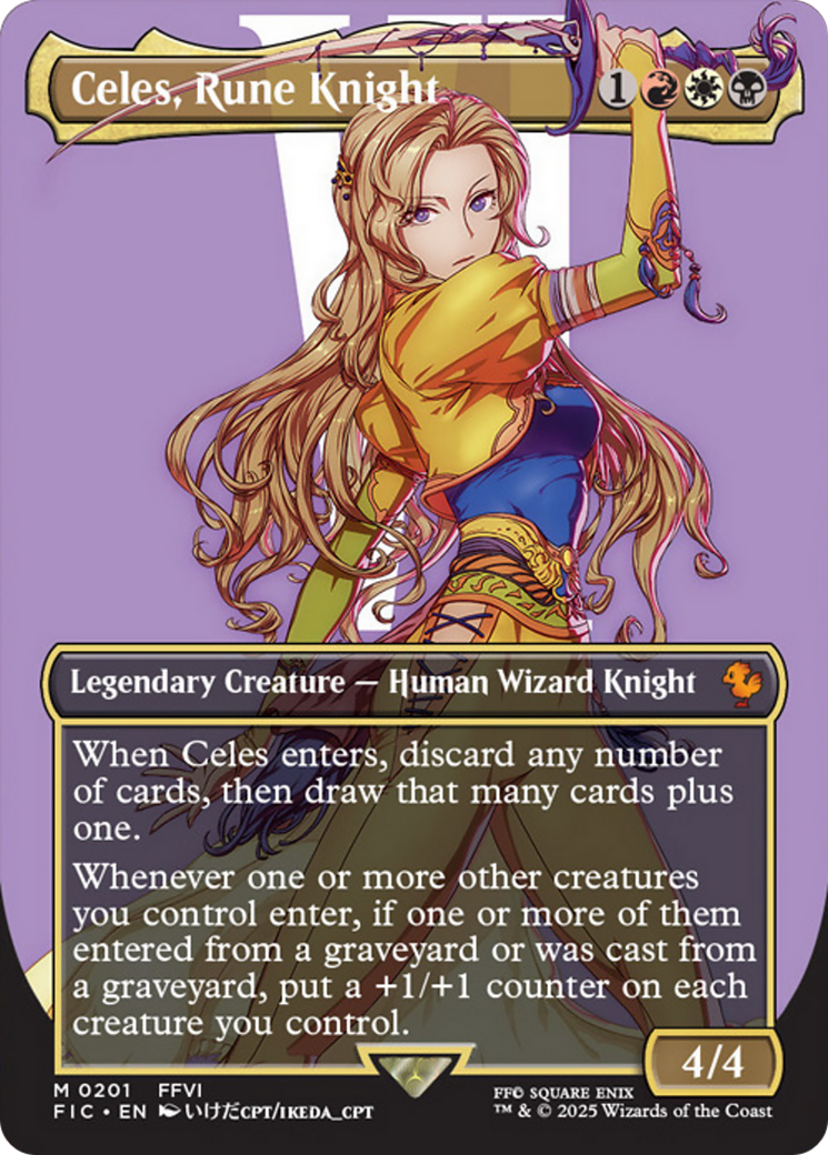 Celes, Rune Knight (Borderless) [FINAL FANTASY Commander] | Shuffle n Cut Hobbies & Games