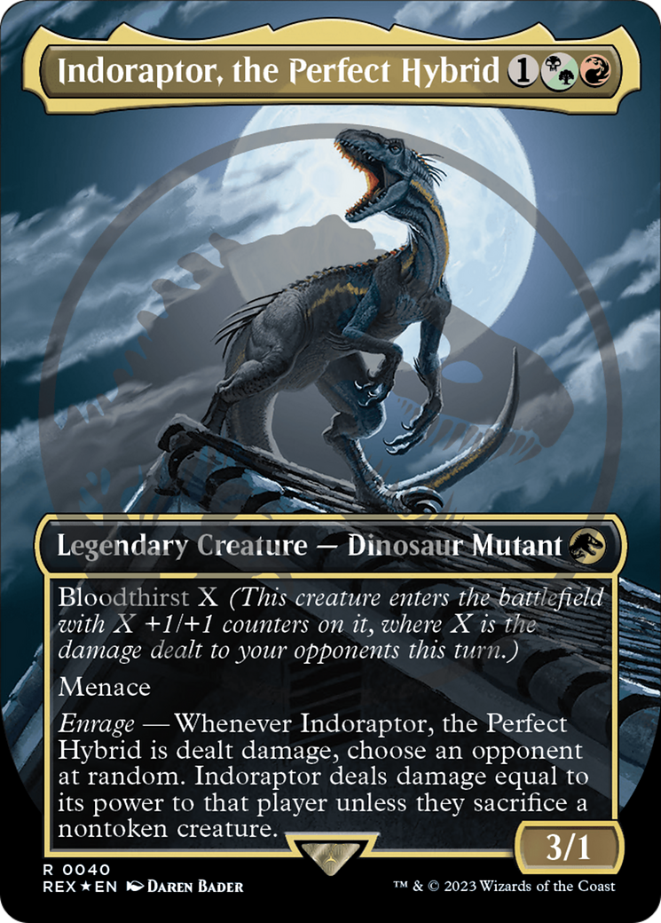 Indoraptor, the Perfect Hybrid (Emblem) (Borderless) [Jurassic World Collection Tokens] | Shuffle n Cut Hobbies & Games