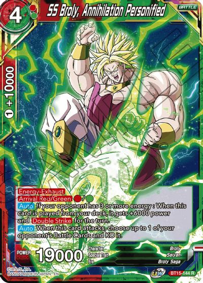 SS Broly, Annihilation Personified (BT15-144) [Saiyan Showdown] | Shuffle n Cut Hobbies & Games
