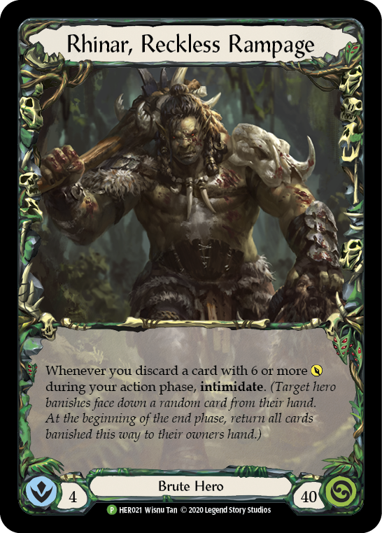 Rhinar, Reckless Rampage [HER021] (Promo)  1st Edition Rainbow Foil | Shuffle n Cut Hobbies & Games