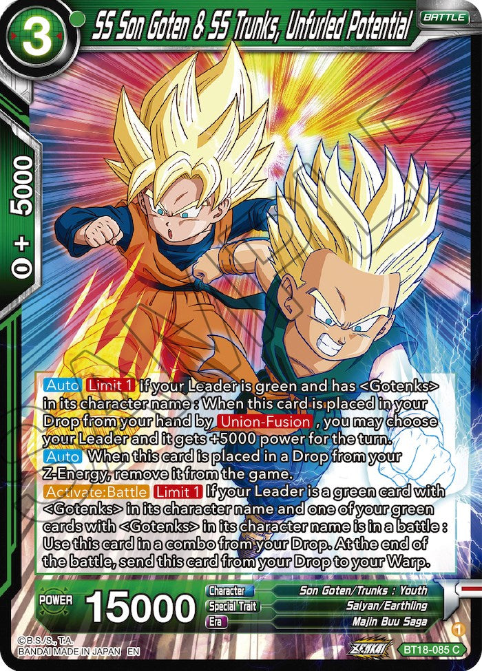 SS Son Goten & SS Trunks, Unfurled Potential (BT18-085) [Dawn of the Z-Legends] | Shuffle n Cut Hobbies & Games