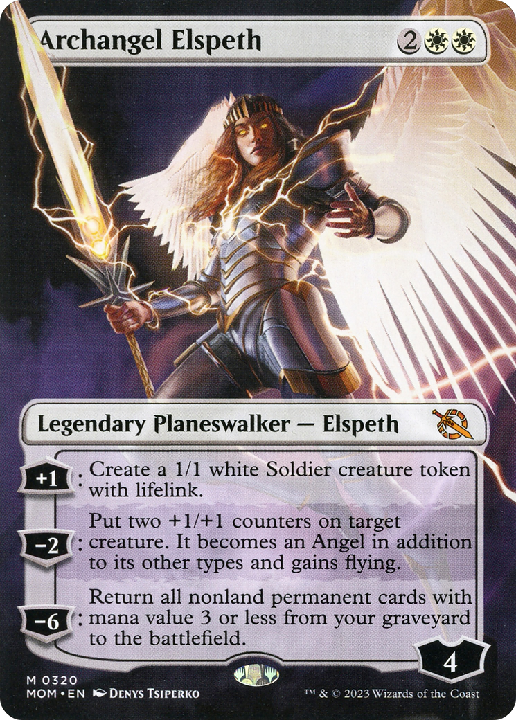 Archangel Elspeth (Borderless Alternate Art) [March of the Machine] | Shuffle n Cut Hobbies & Games