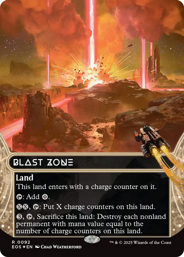 Blast Zone (0092) (Borderless) (Galaxy Foil) [Edge of Eternities: Stellar Sights] | Shuffle n Cut Hobbies & Games