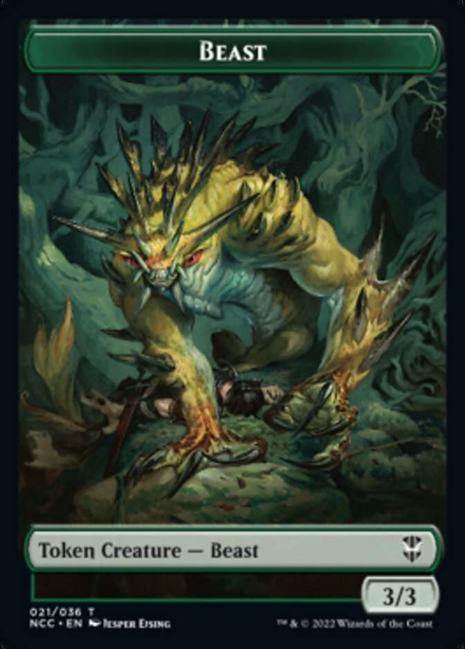 Beast // Saproling Double-Sided Token [Streets of New Capenna Commander Tokens] | Shuffle n Cut Hobbies & Games