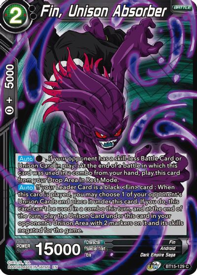 Fin, Unison Absorber (BT15-129) [Saiyan Showdown] | Shuffle n Cut Hobbies & Games