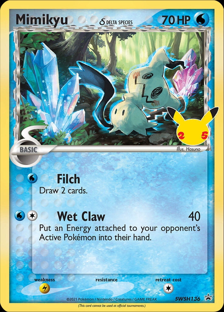 Mimikyu (SWSH136) (Delta Species) (Celebrations) [Sword & Shield: Black Star Promos] | Shuffle n Cut Hobbies & Games
