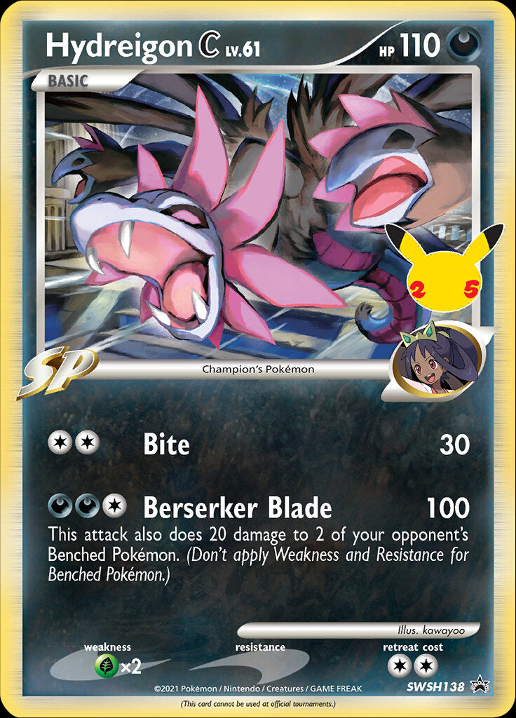 Hydreigon C (SWSH138) (Celebrations) [Sword & Shield: Black Star Promos] | Shuffle n Cut Hobbies & Games