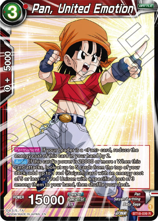 Pan, United Emotion (BT18-009) [Dawn of the Z-Legends] | Shuffle n Cut Hobbies & Games