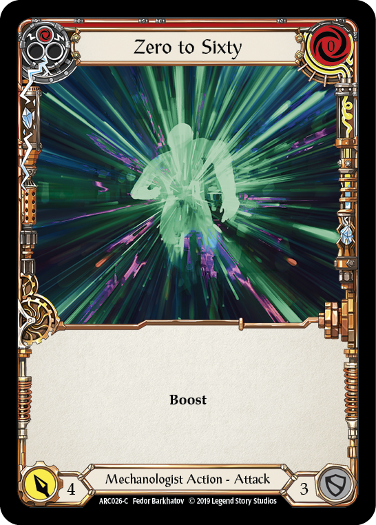 Zero to Sixty (Red) [ARC026-C] (Arcane Rising)  1st Edition Rainbow Foil | Shuffle n Cut Hobbies & Games