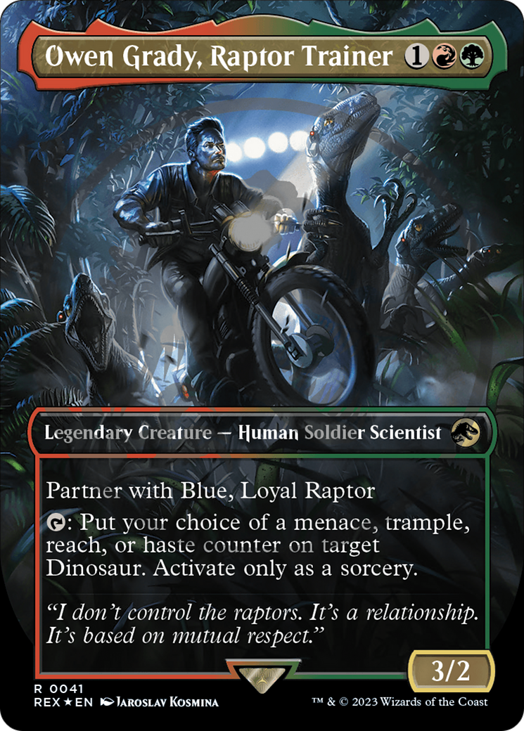 Owen Grady, Raptor Trainer (Emblem) (Borderless) [Jurassic World Collection Tokens] | Shuffle n Cut Hobbies & Games