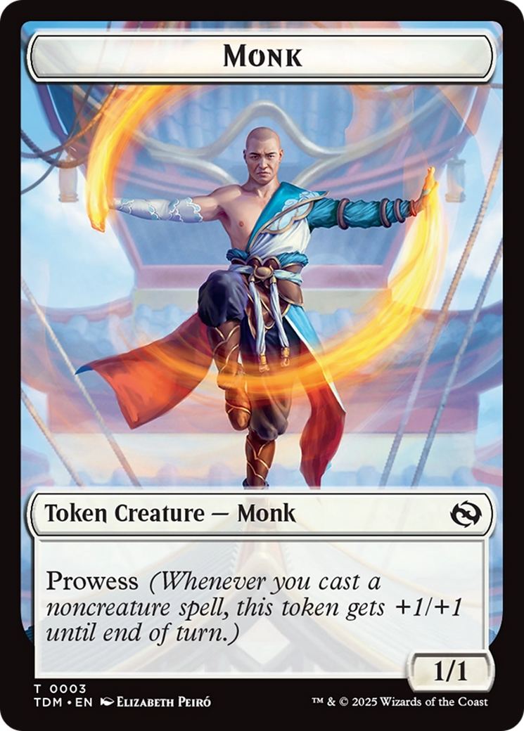 Dragon Illusion // Monk Double-Sided Token [Tarkir: Dragonstorm Commander Tokens] | Shuffle n Cut Hobbies & Games