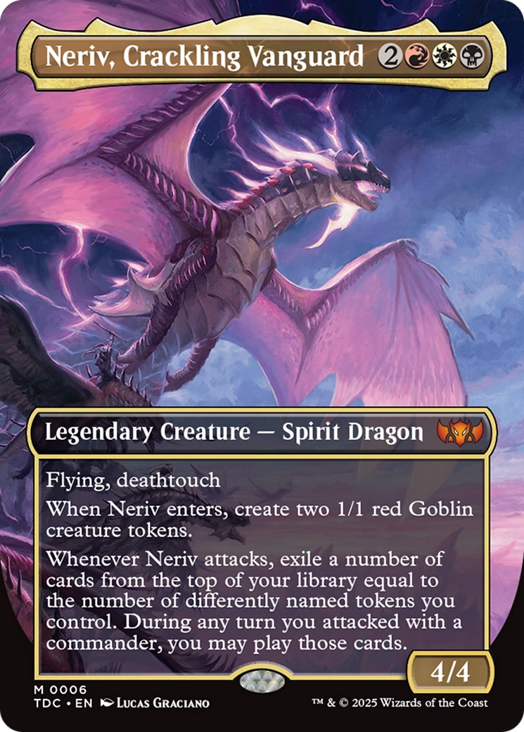 Neriv, Crackling Vanguard (Borderless) [Tarkir: Dragonstorm Commander] | Shuffle n Cut Hobbies & Games