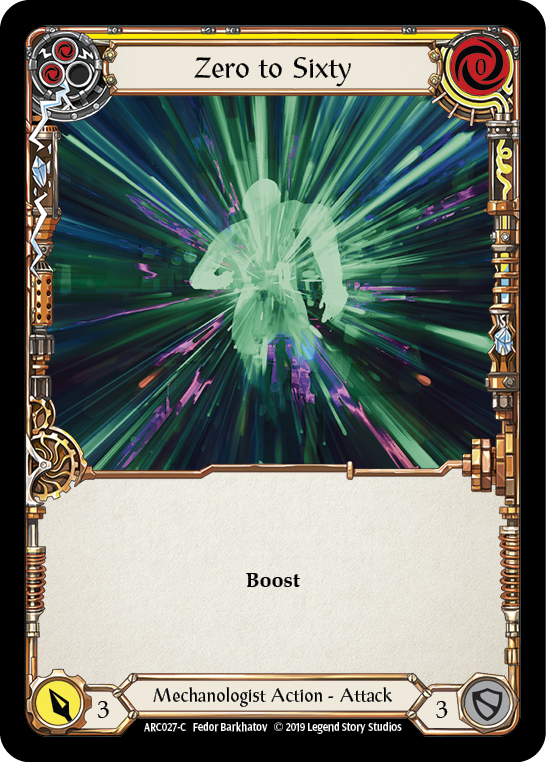 Zero to Sixty (Yellow) [ARC027-C] (Arcane Rising)  1st Edition Rainbow Foil | Shuffle n Cut Hobbies & Games